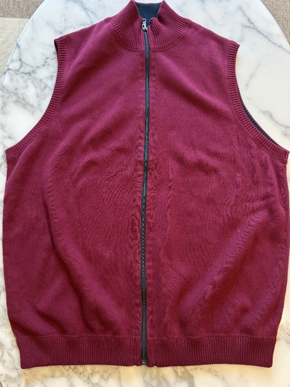 Alan Flusser Maroon Full Zip Sweater Vest
